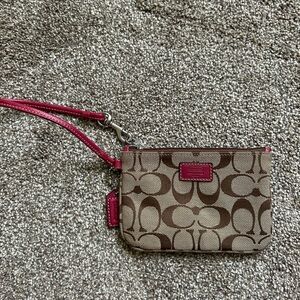 Coach Brown and Pink Wristlet